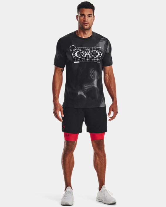 Men's UA Iso-Chill Compression Long Shorts, Red, pdpMainDesktop image number 3